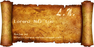 Lorenz Nétus névjegykártya